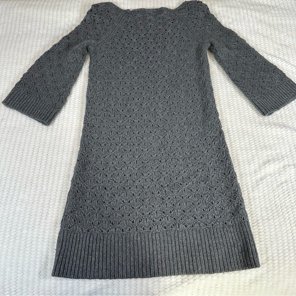 Juicy Couture Womens Small 3/4 Sleeve Crochet Dress Gray Fall Layered Tunic - Picture 2 of 10